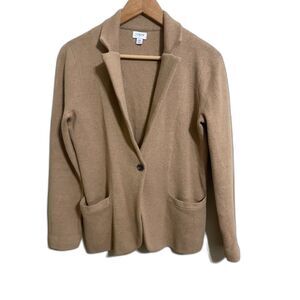 J. Crew tan camel cotton sweater blazer XS